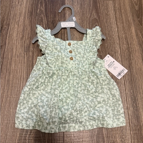Carter's Girl's Summer Sun Top Size 9 Months Light Green Floral Tank NWT - Picture 1 of 3